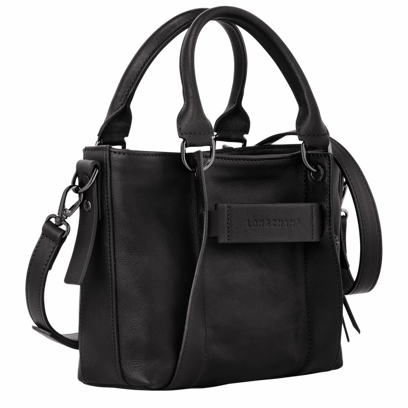 Longchamp 3D S Handbag - Leather Bag Black | 10197HCV001