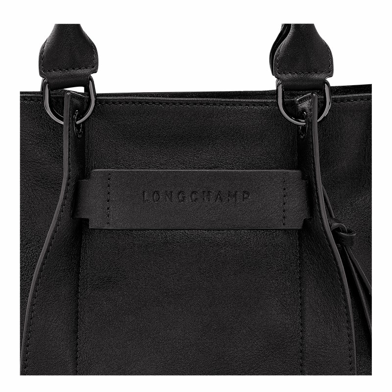 Longchamp 3D S Handbag - Leather Bag Black | 10197HCV001