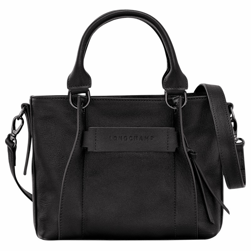 Longchamp 3D S Handbag - Leather Bag Black | 10197HCV001