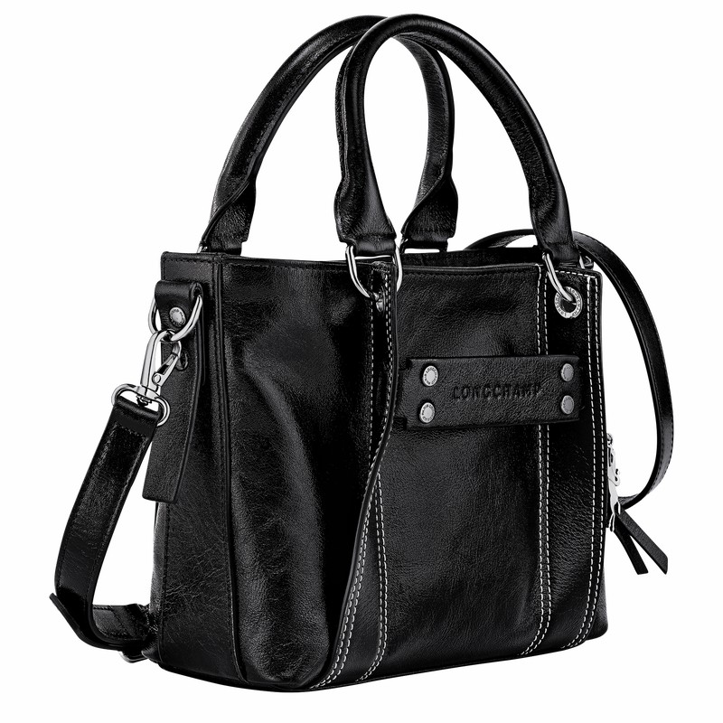 Longchamp 3D S Handbag - Leather Bag Black | 10197HEX001