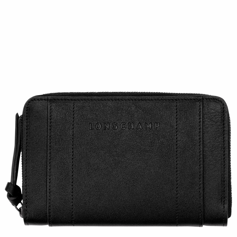 Longchamp 3D Wallet - Leather Black USA | L3622HCV001