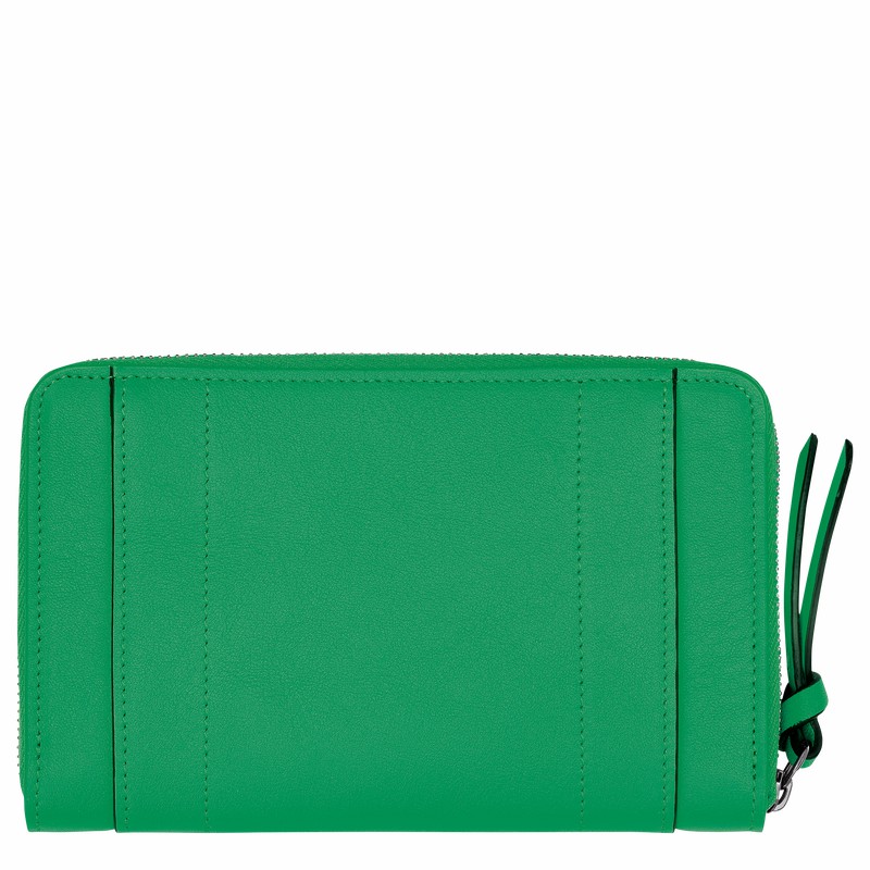 Longchamp 3D Wallet - Leather Green USA | L3622HCV129