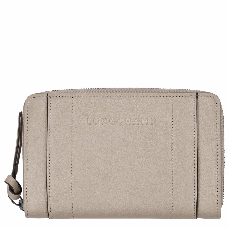 Longchamp 3D Wallet - Leather Grey USA | L3622HCV299