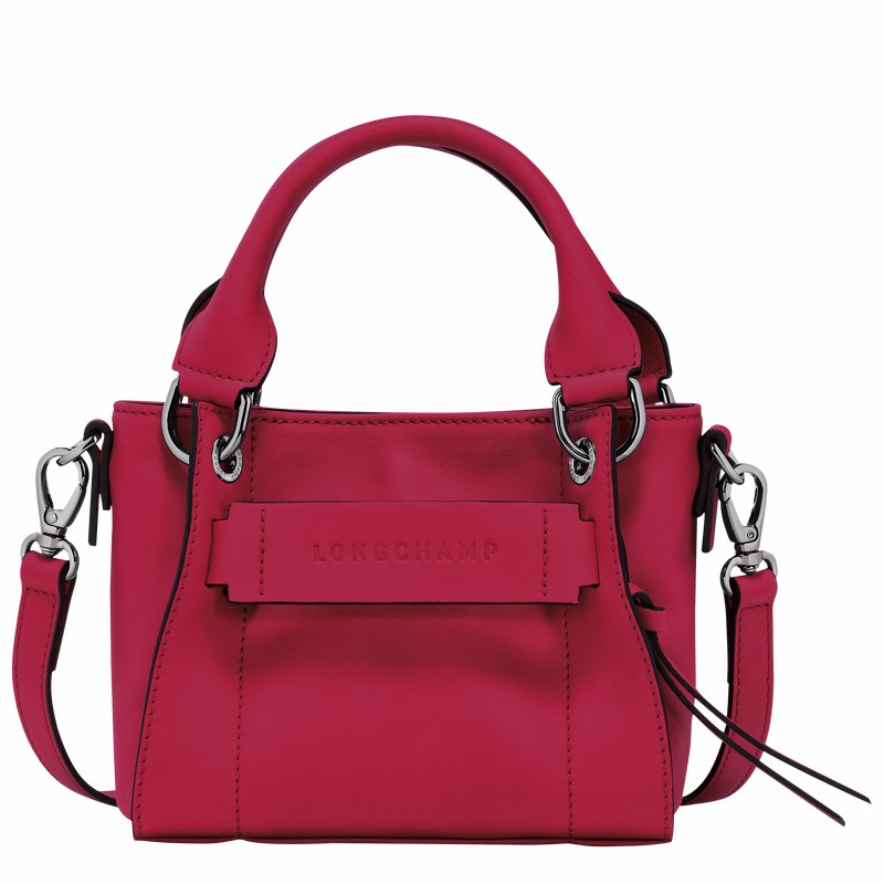 Longchamp 3D XS Handbag - Leather Fuchsia USA | 10254HCVJ13