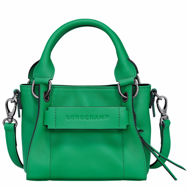 Longchamp 3D XS Handbag - Leather Green USA | 10254HCV129