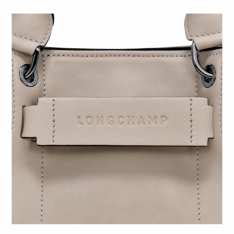 Longchamp 3D XS Handbag - Leather Grey USA | 10254HCV299