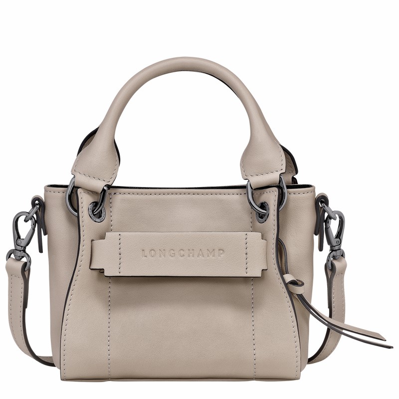 Longchamp 3D XS Handbag - Leather Grey USA | 10254HCV299