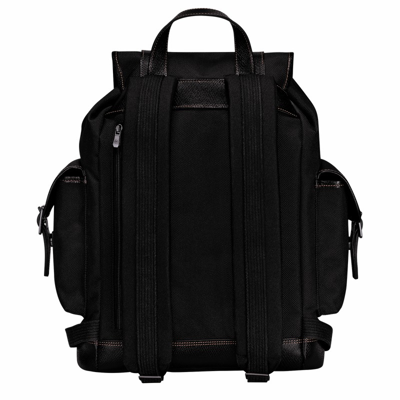 Longchamp Boxford Backpack - Recycled canvas Black USA | 20035080001