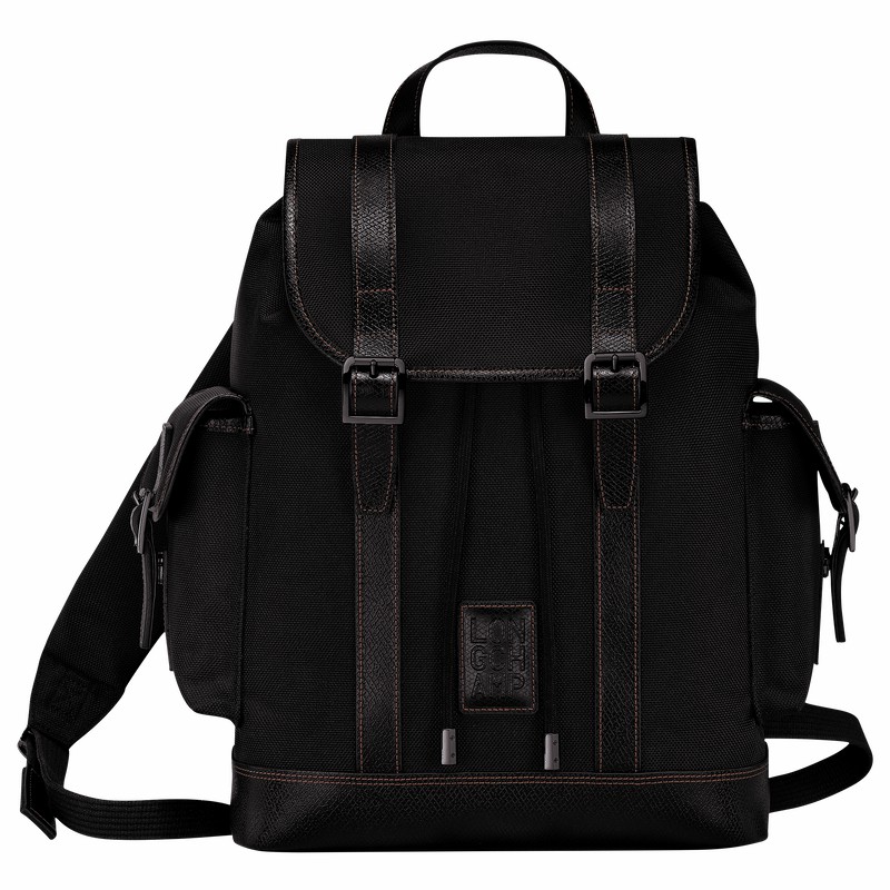 Longchamp Boxford Backpack - Recycled canvas Black USA | 20035080001