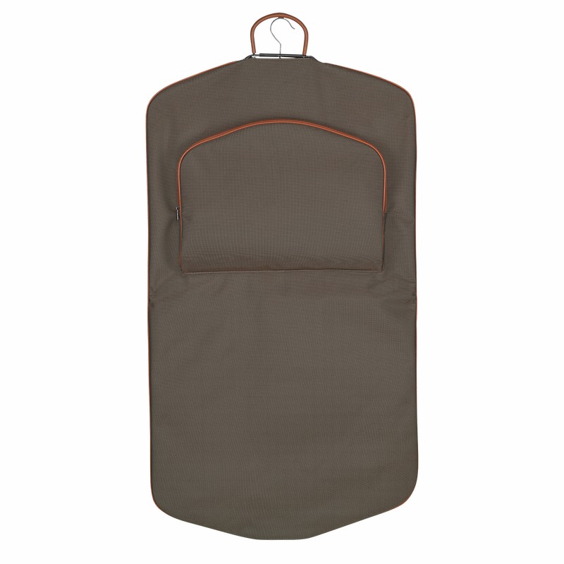 Longchamp Boxford Garment cover - Recycled canvas Brown USA | L1347080042