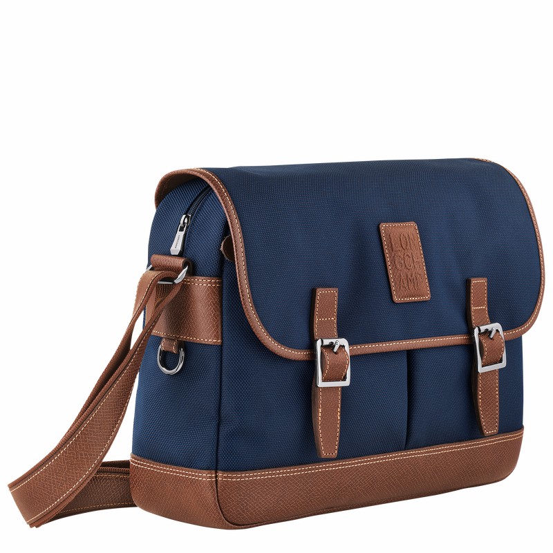 Longchamp Boxford L Crossbody bag - Recycled canvas Blue USA | L2824080127