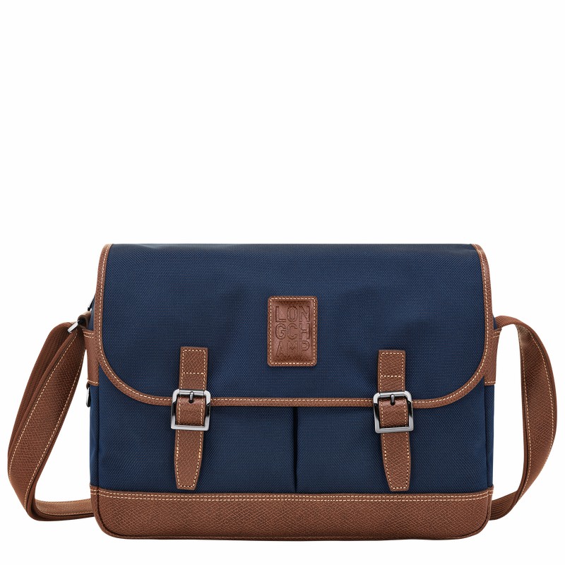 Longchamp Boxford L Crossbody bag - Recycled canvas Blue USA | L2824080127