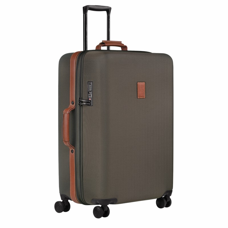 Longchamp Boxford L Suitcase - Recycled canvas Brown USA | 24018080042-