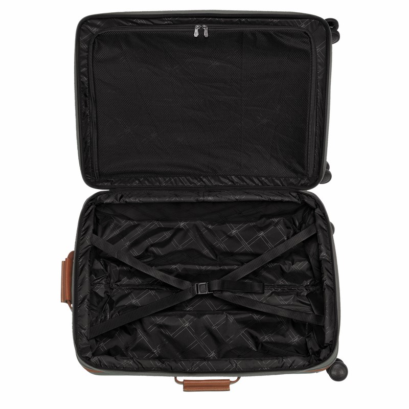 Longchamp Boxford L Suitcase - Recycled canvas Brown USA | 24018080042