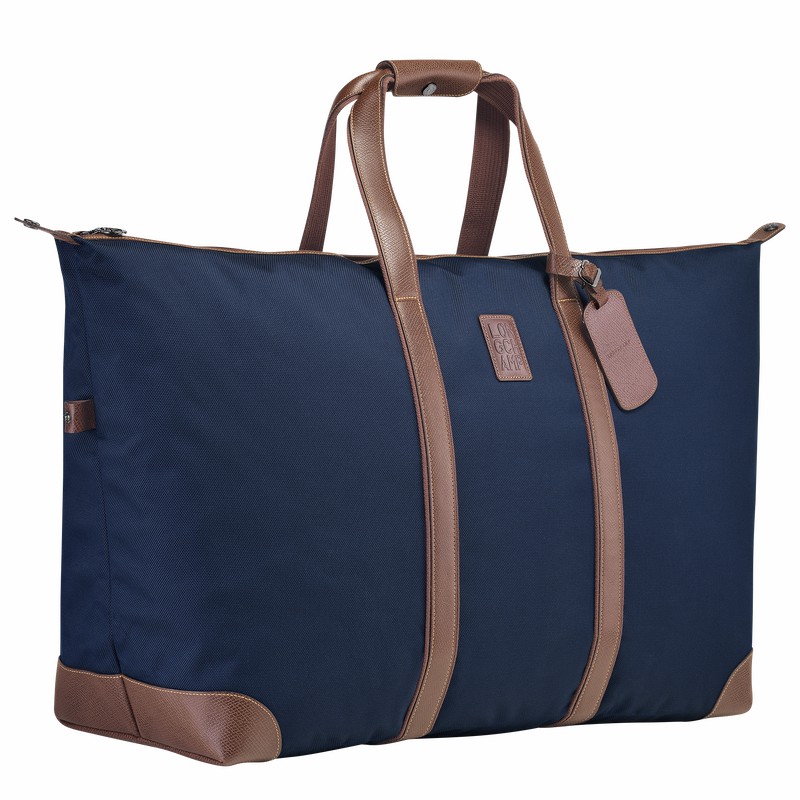 Longchamp Boxford L Travel bag - Recycled canvas Blue USA | L1223080127-