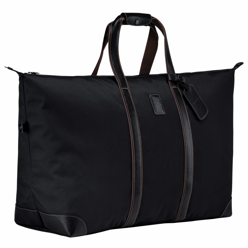 Longchamp Boxford L Travel bag - Recycled canvas Black USA | L1223080001-