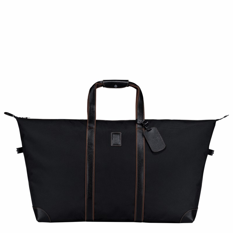 Longchamp Boxford L Travel bag - Recycled canvas Black USA | L1223080001-