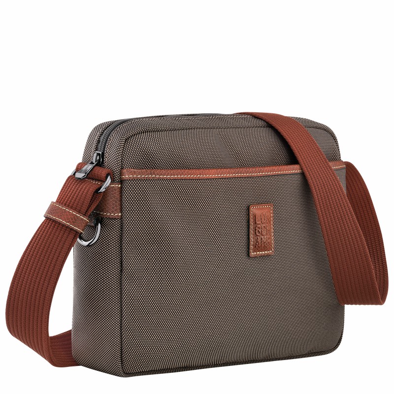 Longchamp Boxford M Camera bag - Recycled canvas Brown USA | 20053080042