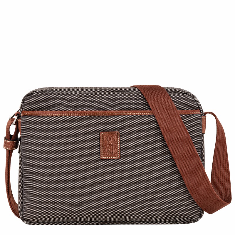 Longchamp Boxford M Camera bag - Recycled canvas Brown USA | 20053080042