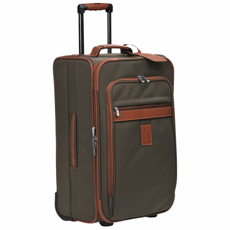 Longchamp Boxford M Suitcase - Recycled canvas Brown USA | L1429080042-