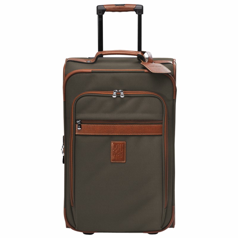 Longchamp Boxford M Suitcase - Recycled canvas Brown USA | L1429080042-