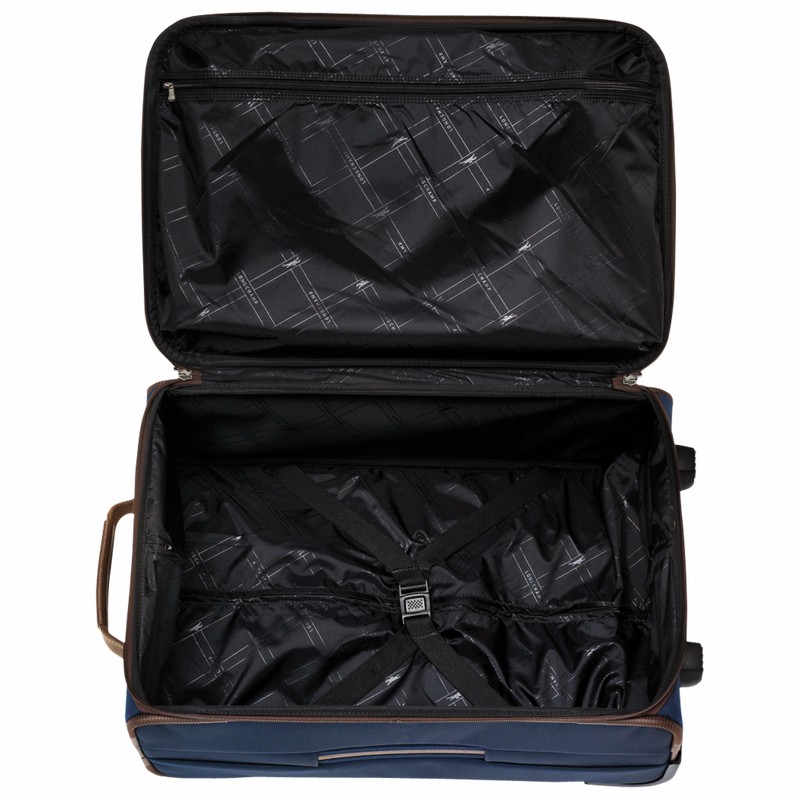 Longchamp Boxford M Suitcase - Recycled canvas Blue USA | L1429080127