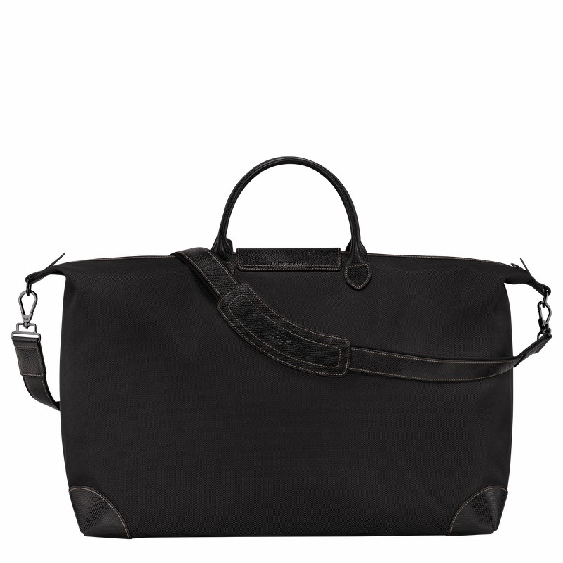 Longchamp Boxford M Travel bag - Recycled canvas Black USA | L1625080001-