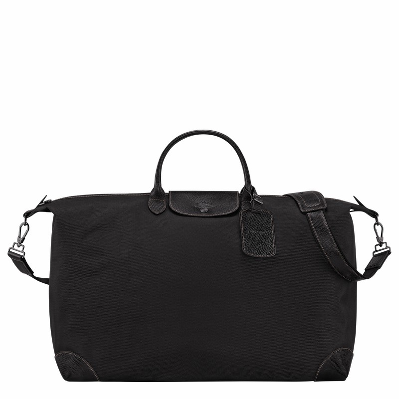 Longchamp Boxford M Travel bag - Recycled canvas Black USA | L1625080001-