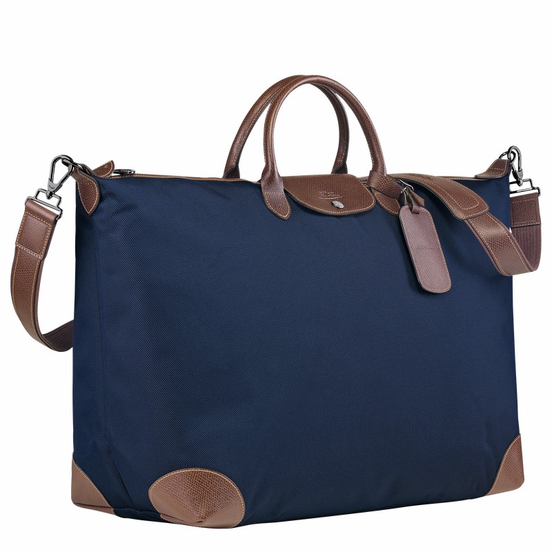 Longchamp Boxford M Travel bag - Recycled canvas Blue USA | L1625080127-