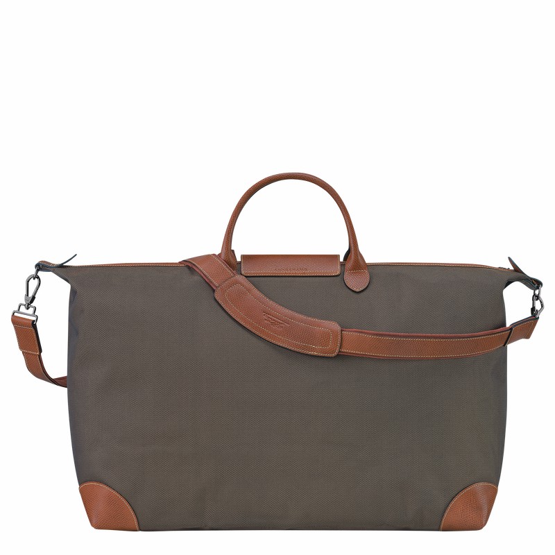 Longchamp Boxford M Travel bag - Recycled canvas Brown USA | L1625080042-