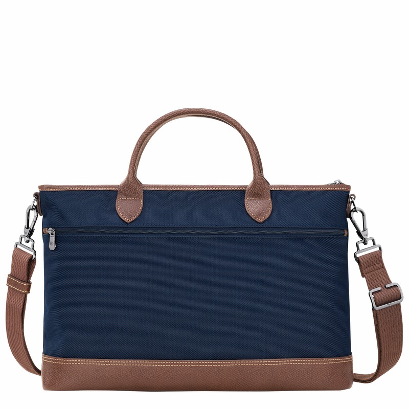 Longchamp Boxford S Briefcase - Recycled canvas Blue USA | 20032080127