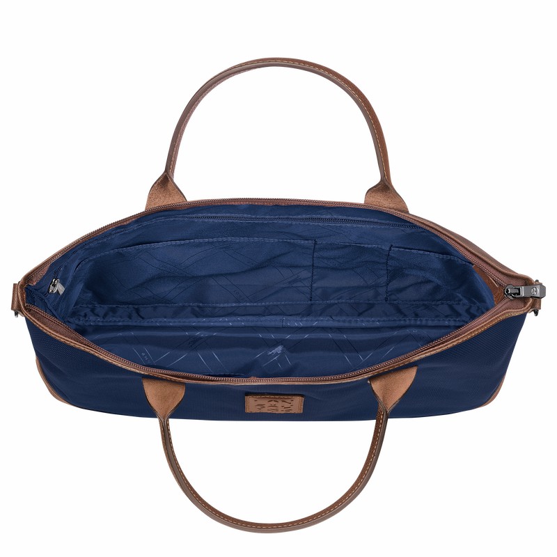 Longchamp Boxford S Briefcase - Recycled canvas Blue USA | 20032080127