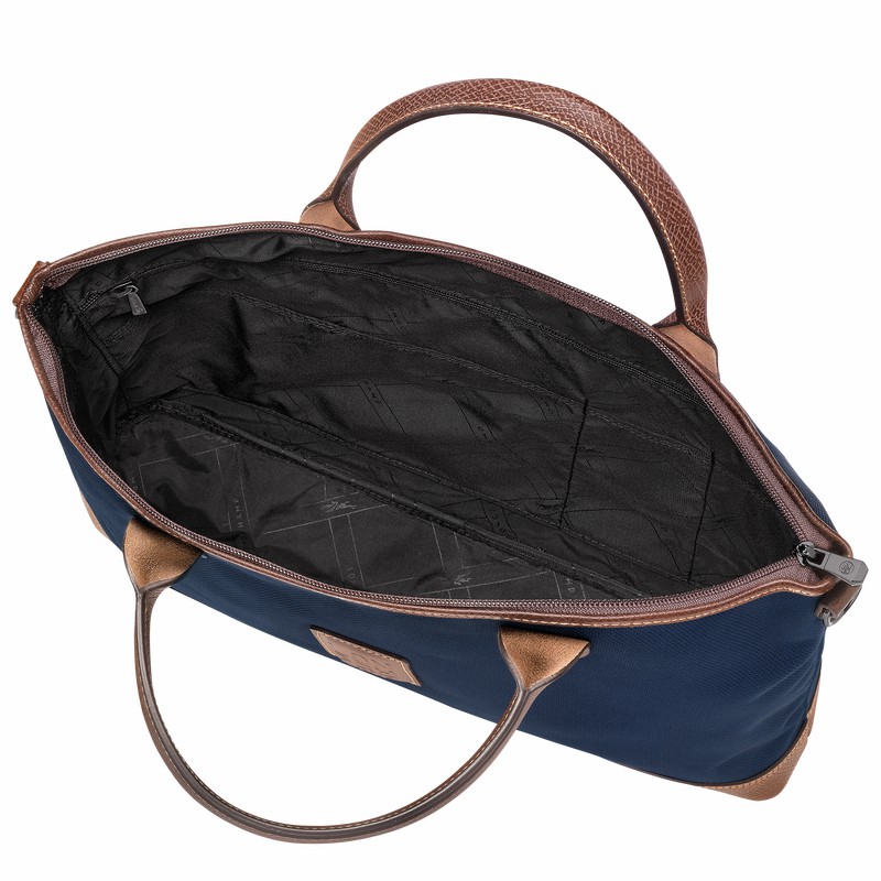 Longchamp Boxford S Briefcase - Recycled canvas Blue USA | 20032080127