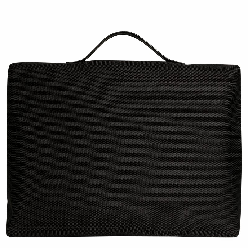 Longchamp Boxford S Briefcase - Recycled canvas Black USA | L2182080001