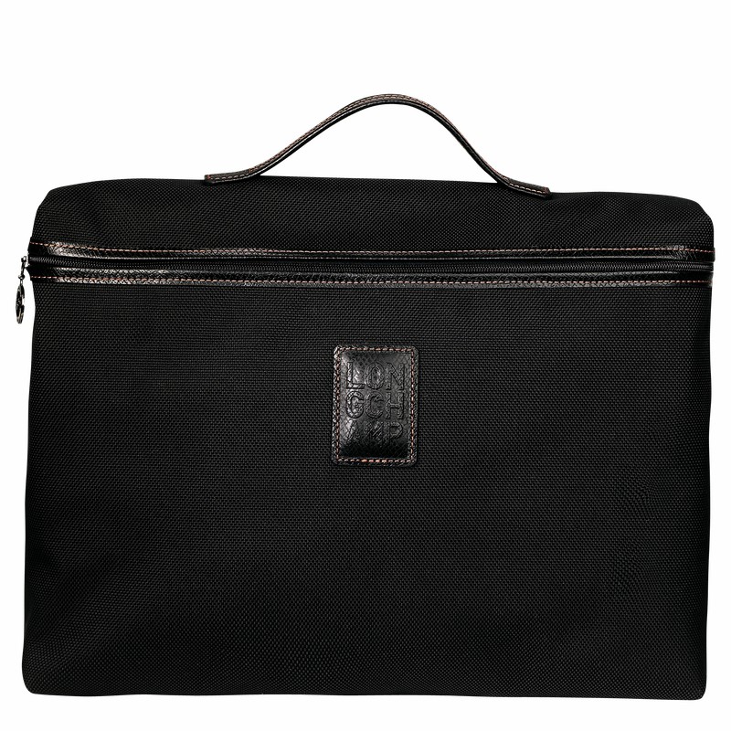 Longchamp Boxford S Briefcase - Recycled canvas Black USA | L2182080001