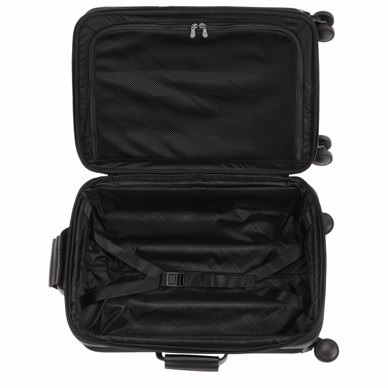 Longchamp Boxford S Suitcase - Recycled canvas Black USA | 24017080001-