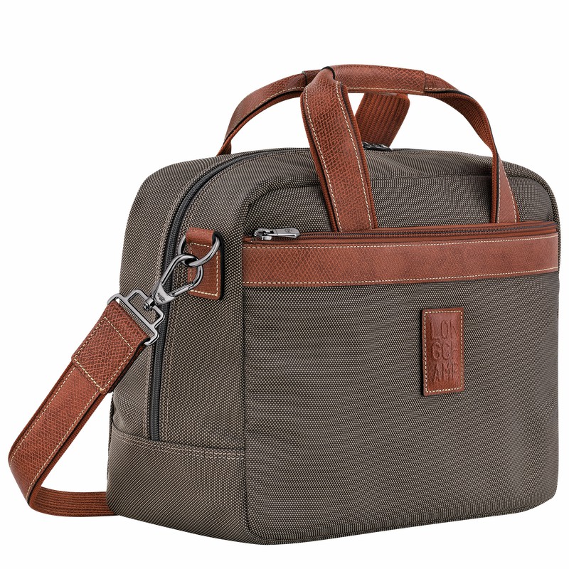 Longchamp Boxford S Travel bag - Recycled canvas Brown USA | L1658080042-