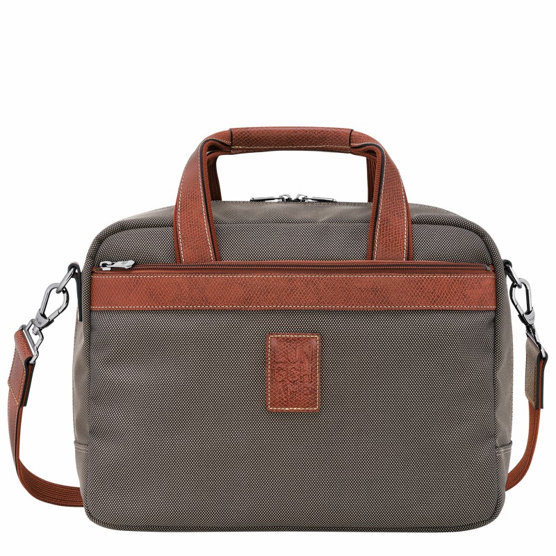 Longchamp Boxford S Travel bag - Recycled canvas Brown USA | L1658080042-