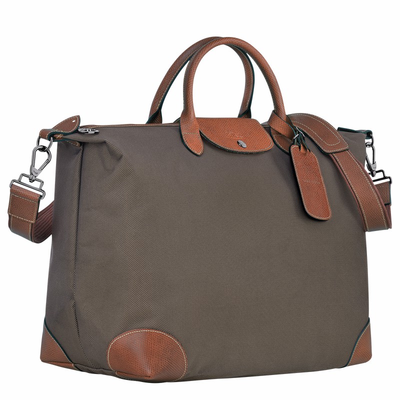 Longchamp Boxford S Travel bag - Recycled canvas Brown USA | L1624080042-