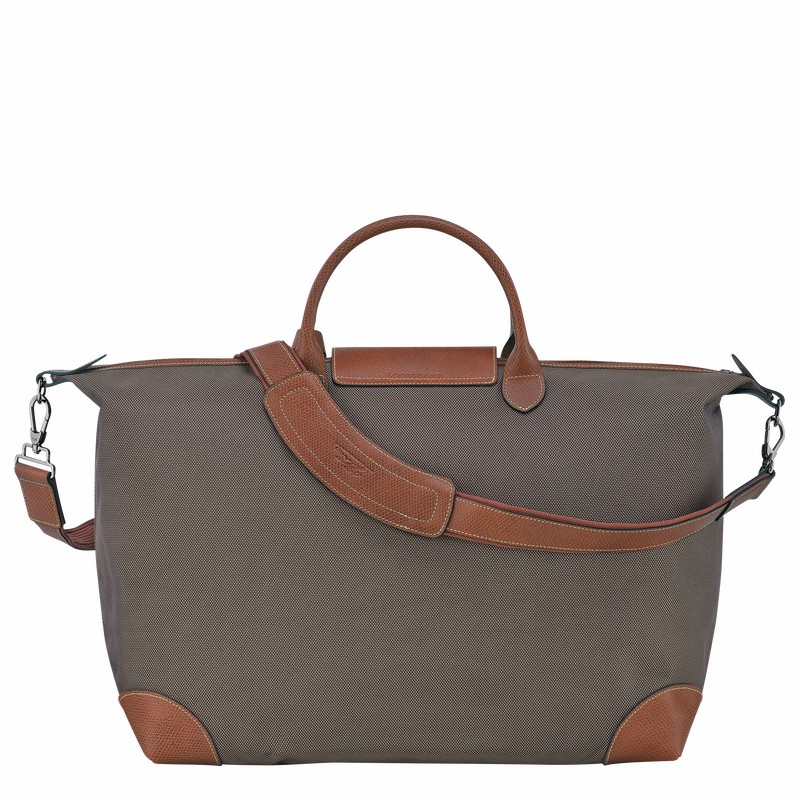 Longchamp Boxford S Travel bag - Recycled canvas Brown USA | L1624080042-