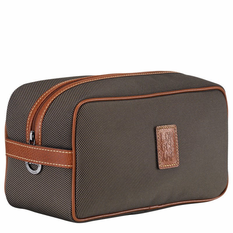 Longchamp Boxford Toiletry case - Recycled canvas Brown USA | L1034080042-