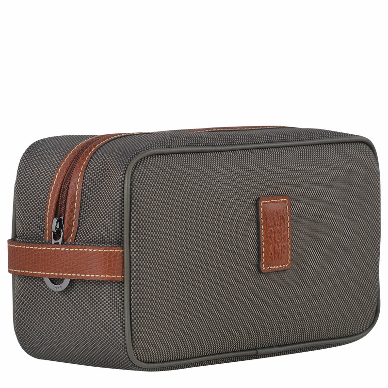 Longchamp Boxford Toiletry case - Recycled canvas Brown USA | L1034080042-