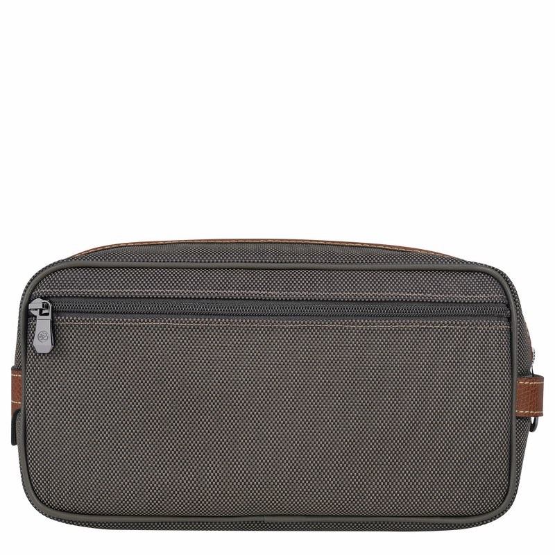 Longchamp Boxford Toiletry case - Recycled canvas Brown USA | L1034080042-