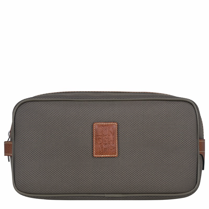 Longchamp Boxford Toiletry case - Recycled canvas Brown USA | L1034080042-