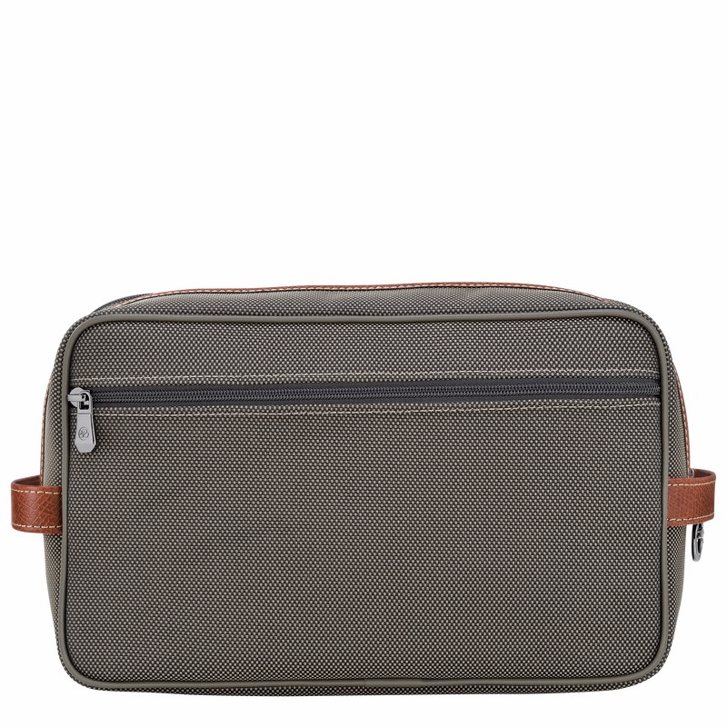 Longchamp Boxford Toiletry case - Recycled canvas Brown USA | L1005080042-