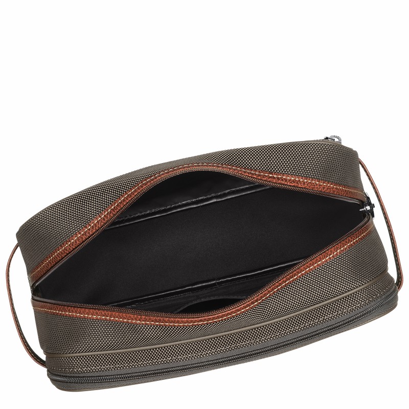 Longchamp Boxford Toiletry case - Recycled canvas Brown USA | L1005080042-