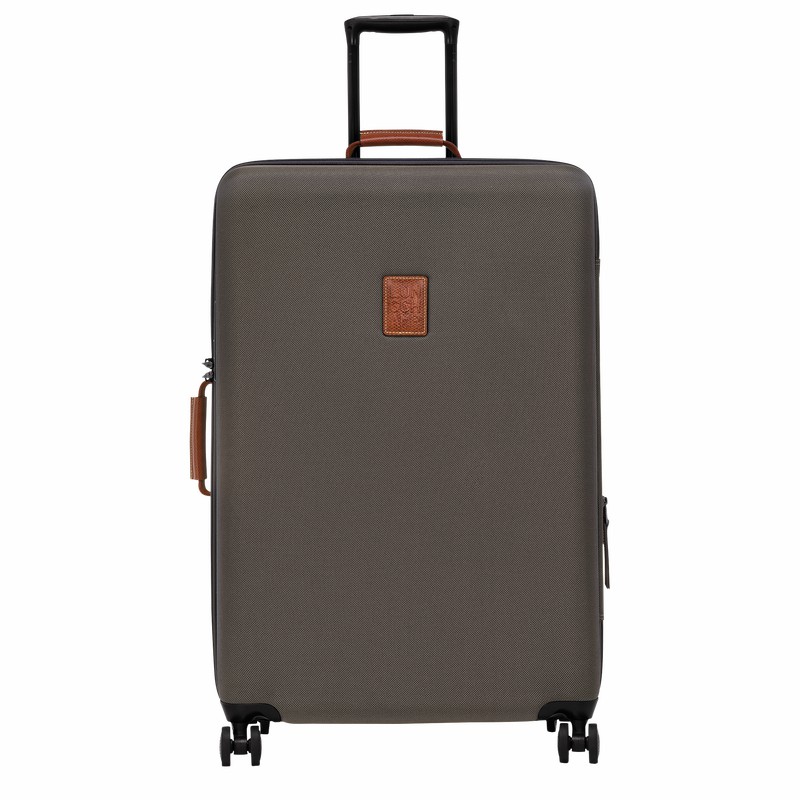 Longchamp Boxford XL Suitcase - Recycled canvas Brown USA | 24028080042-