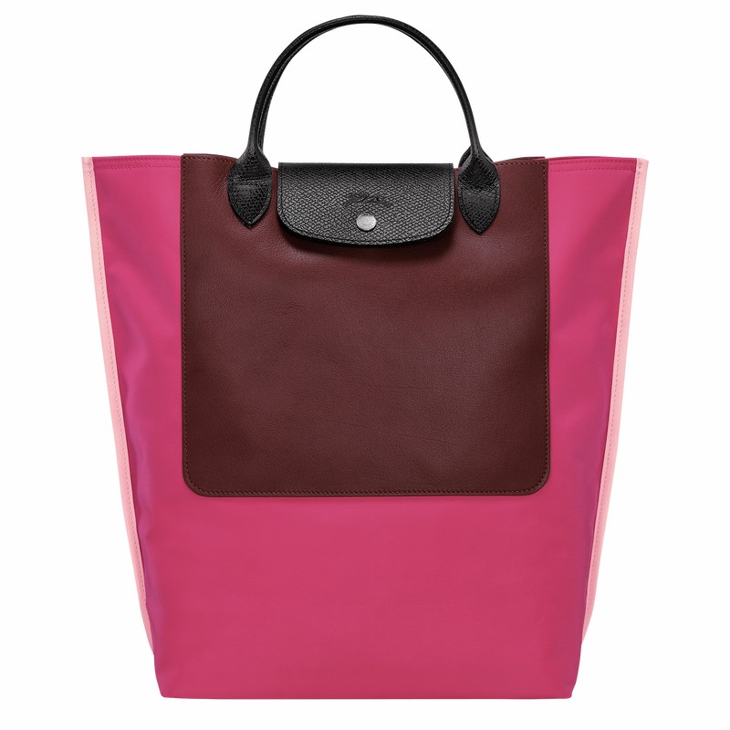 Longchamp Cabas M Tote bag - Canvas Fuchsia USA | 10264093J13