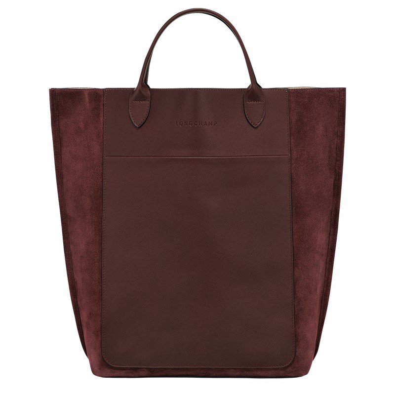 Longchamp Cabas M Tote bag - Leather Burgundy USA | 10277HFO009