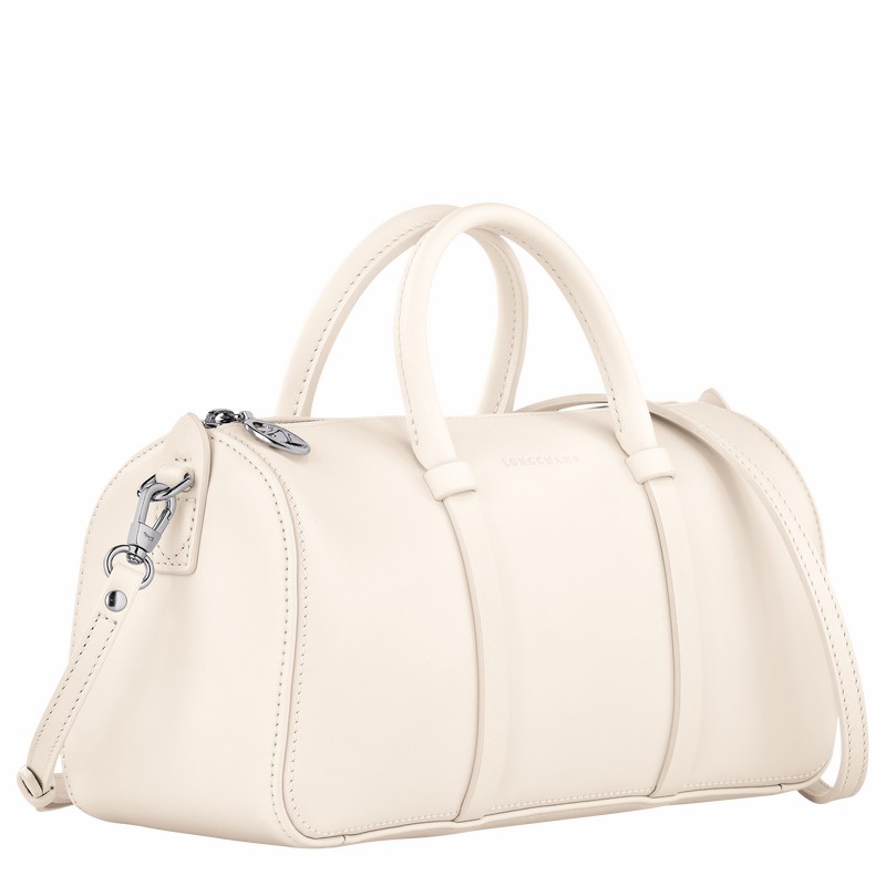 Longchamp Daylong M Handbag - Leather White USA | 10271HFK037